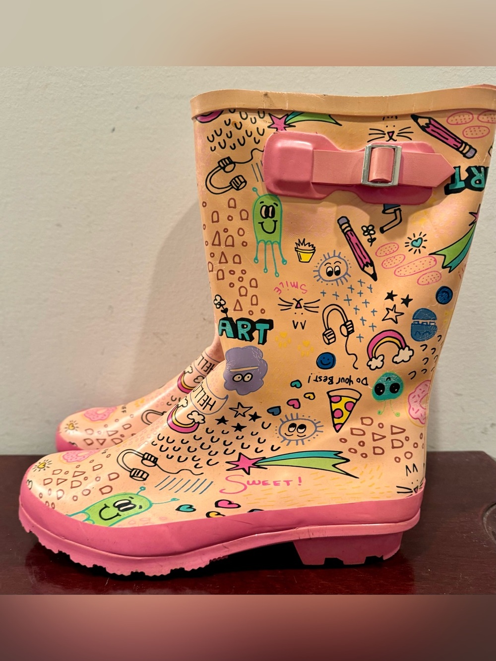 Kids Fun Design Rain Boots by Aleader - Kids Youth Size 6 ( Women’s 7.5)